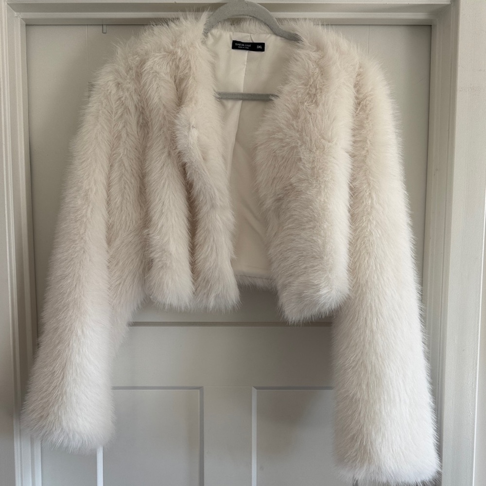 SHEIN Cream Teddy Jacket